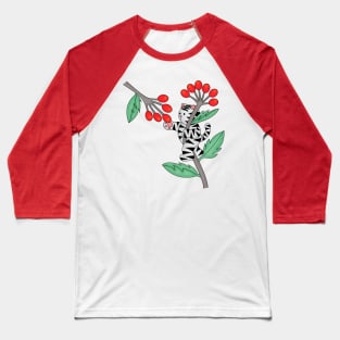 Cat Picks Red Fruits Baseball T-Shirt